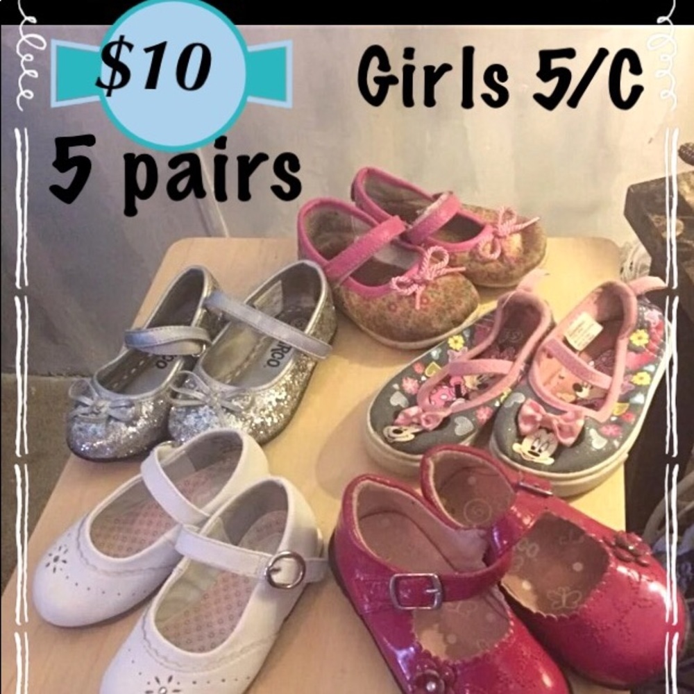 5 pairs Girls 5C shoes